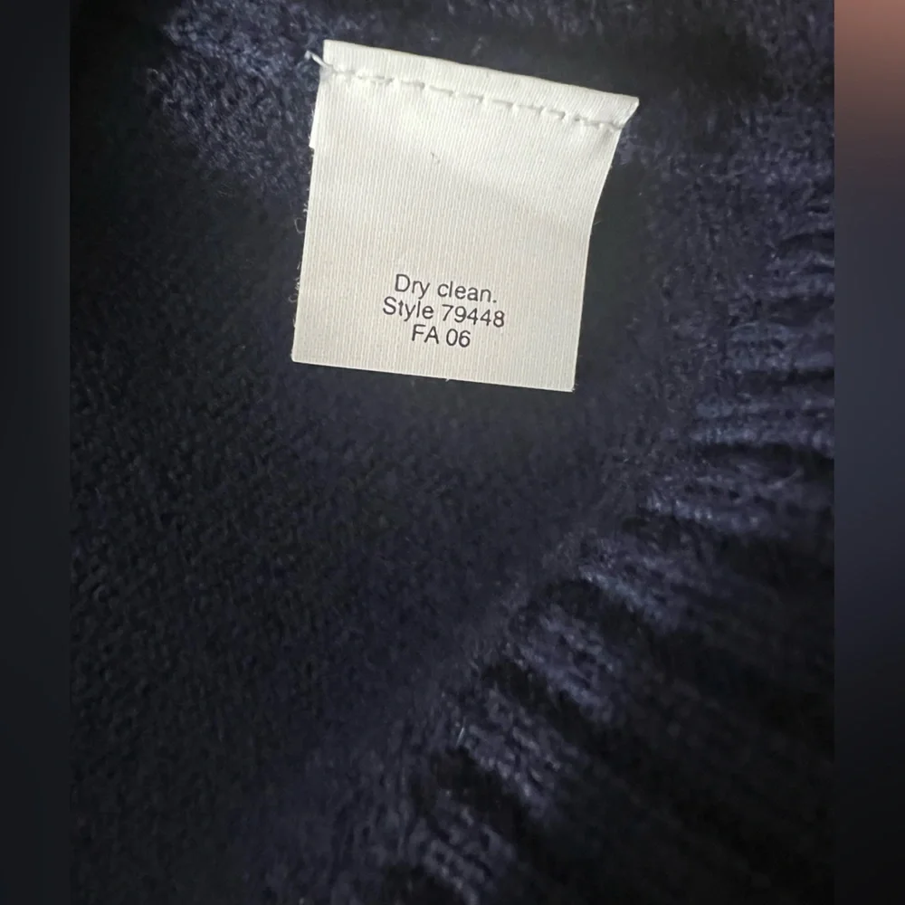 J. Crew 100% Lambs Wool‎ Crew Neck Sweater  Dark Blue Size XL